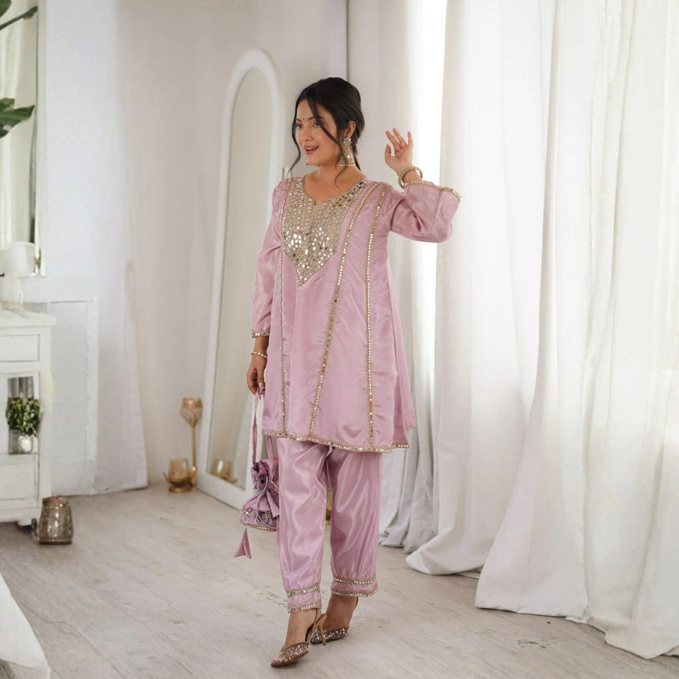 Noorani Mirror Work Designer Suit Set