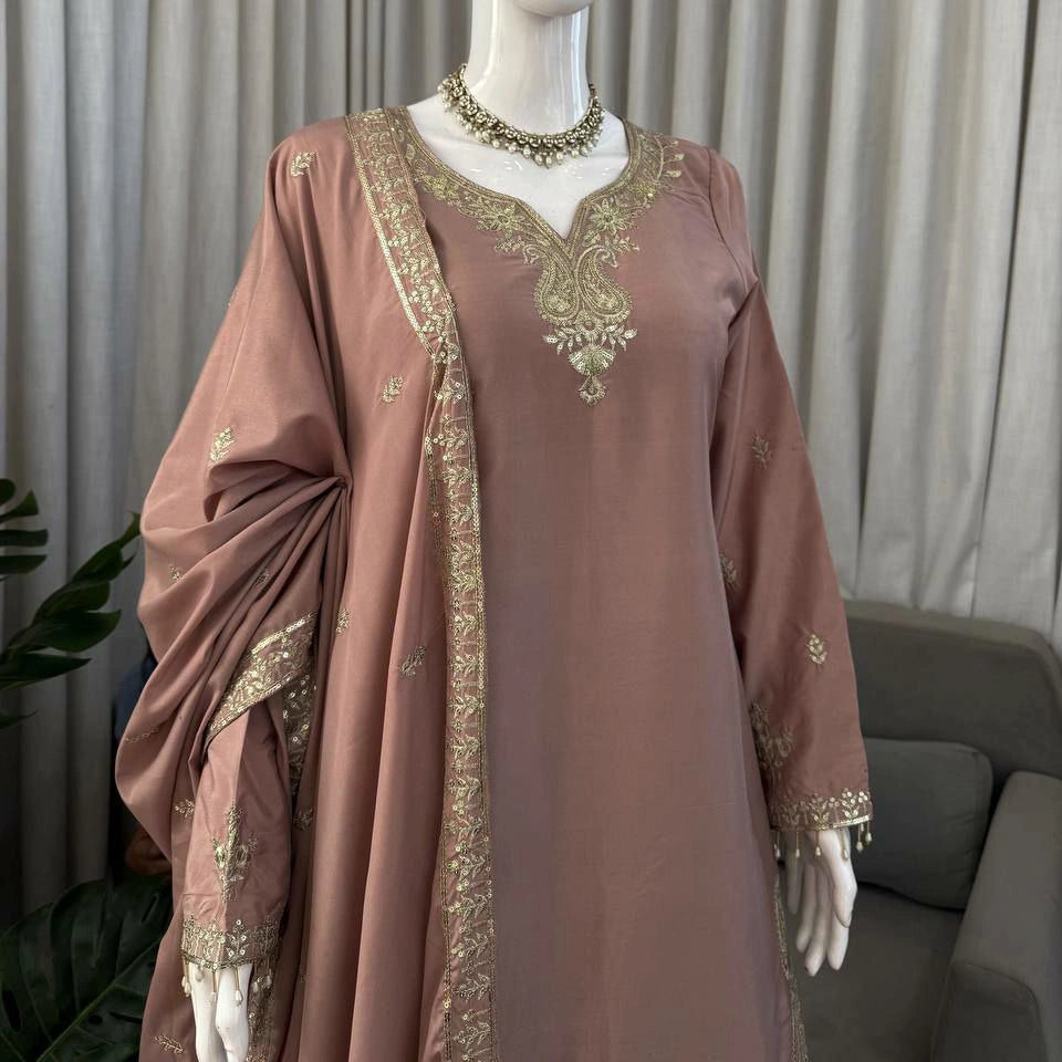 Aabira Crepe Embroidered Sharara Set