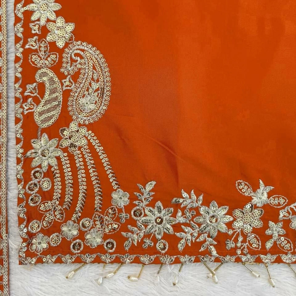 Aabira Crepe Embroidered Sharara Set