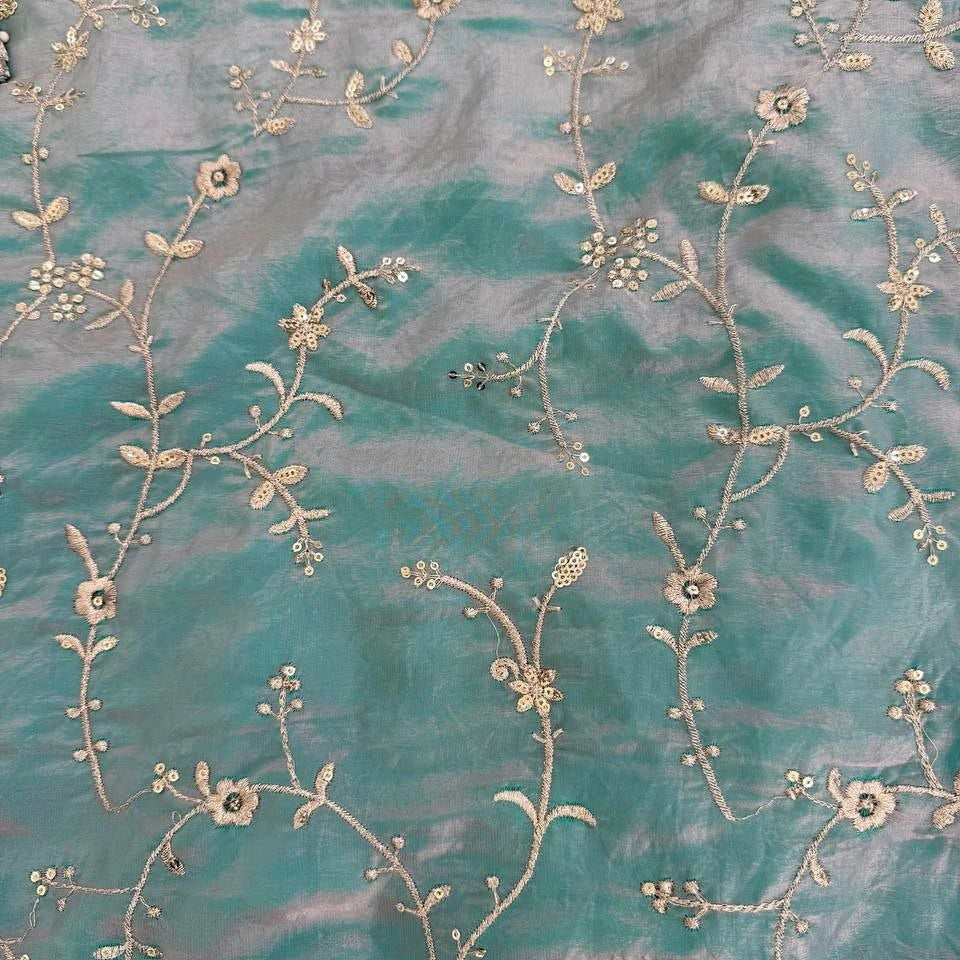 Sia Fendi Silk Embroidered Palazzo Set