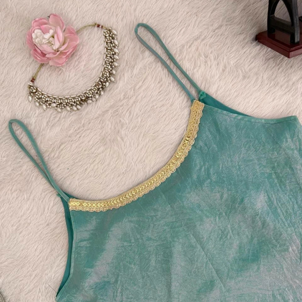 Sia Fendi Silk Embroidered Palazzo Set