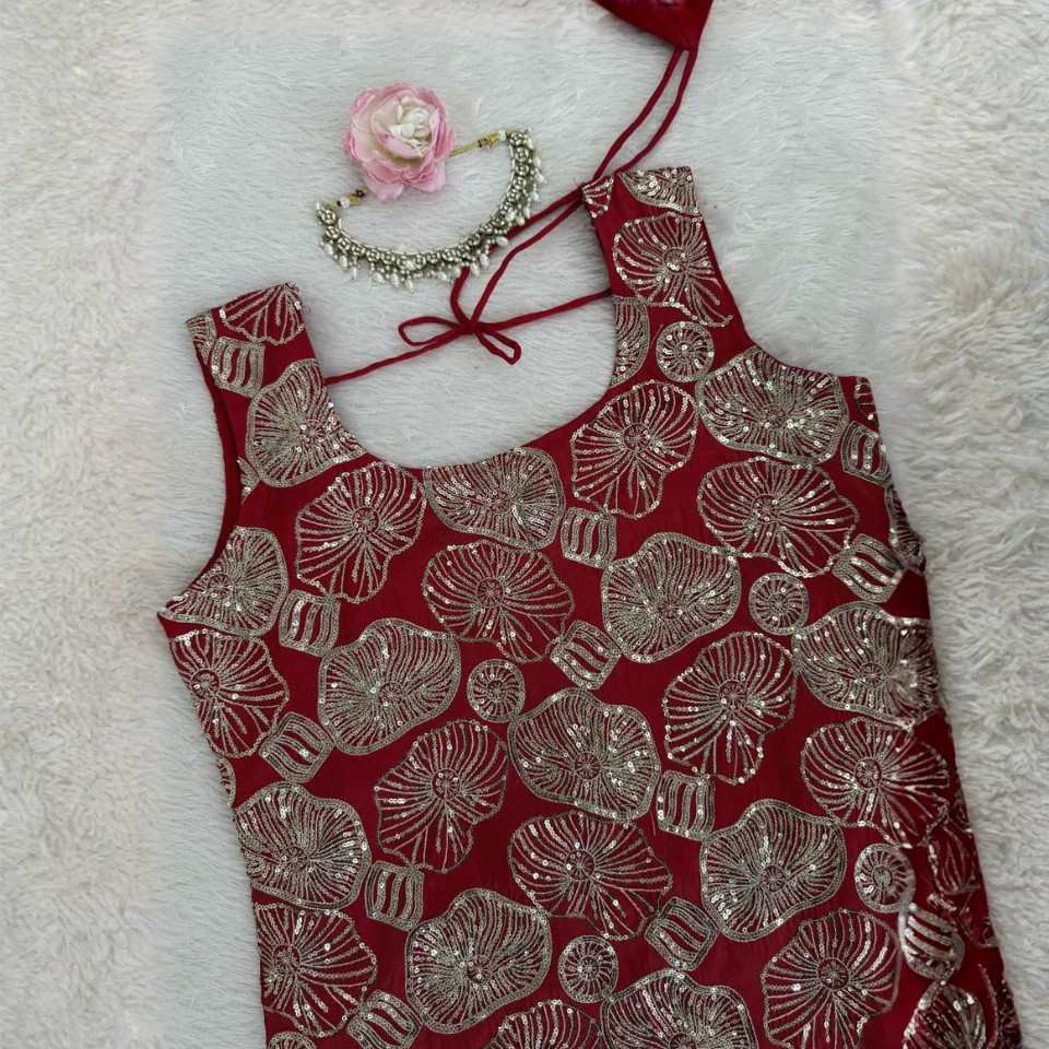 Simmer Silk Thread & Sequin Sharara Set