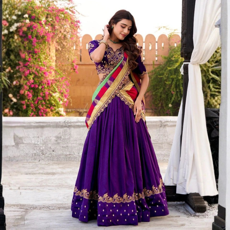 Rihana Vichitra Silk Lehenga