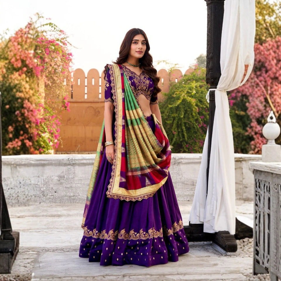Rihana Vichitra Silk Lehenga
