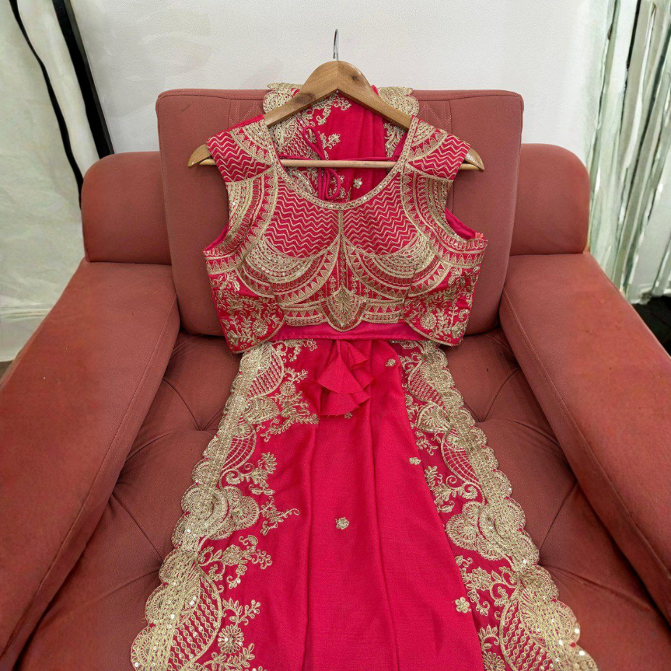 Vichitra Silk Sequined Saree