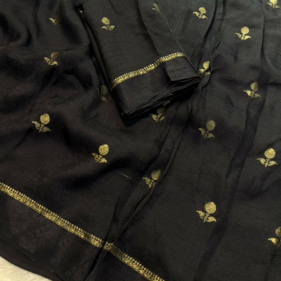 Viscose Khadi Satin Border Saree