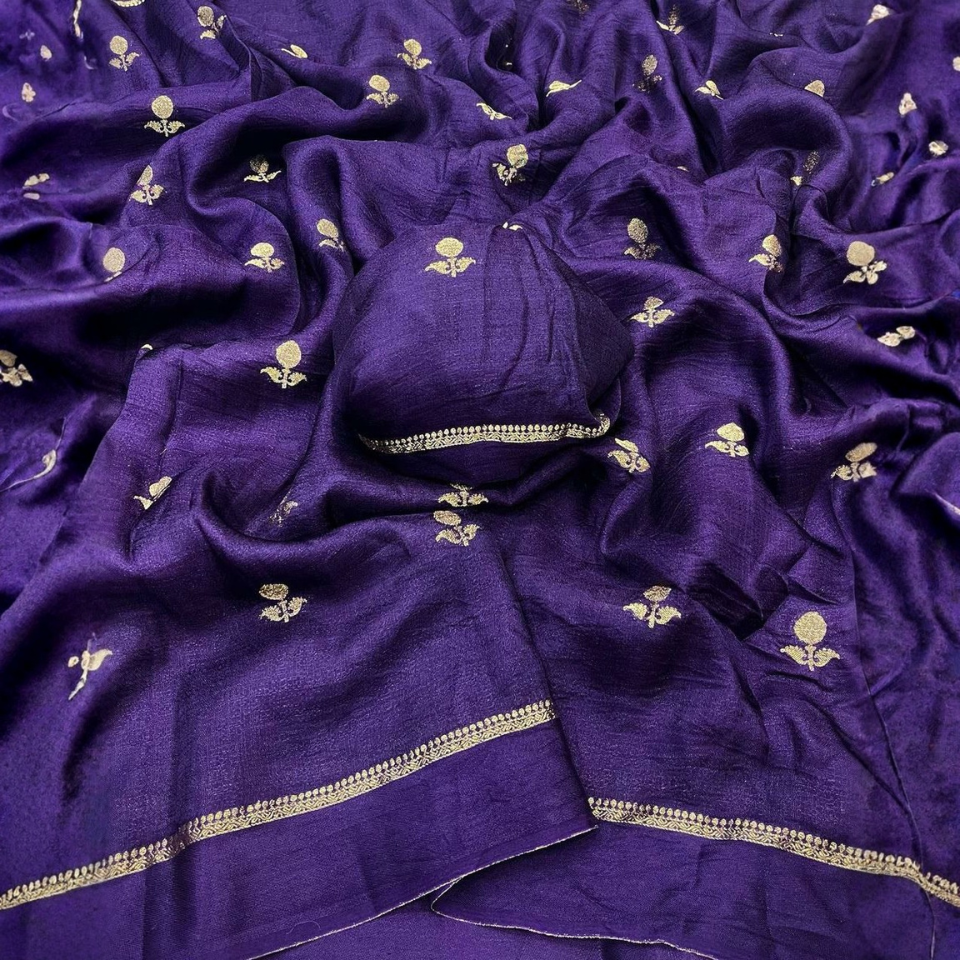 Viscose Khadi Satin Border Saree