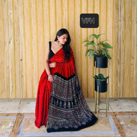 Ajrakh Elegance Modal Silk Saree