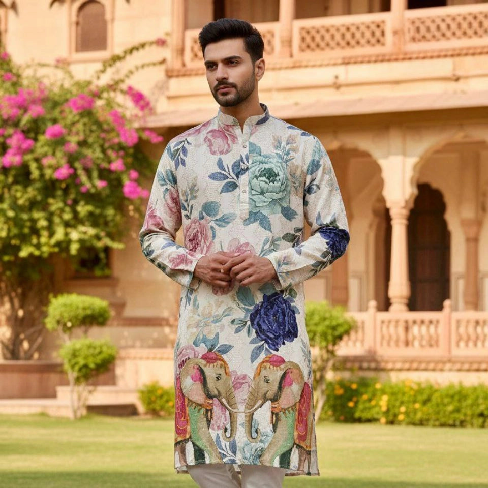 Moksh Printed Heavy Rayon Kurta Set