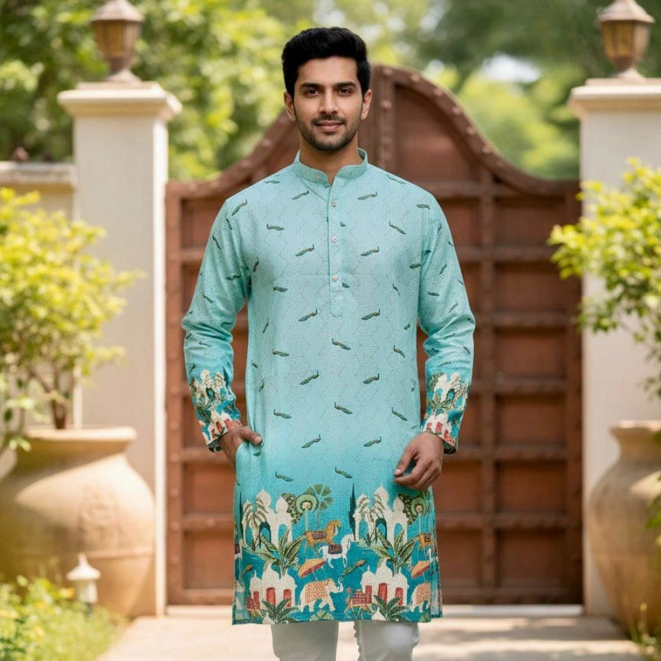 Moksh Printed Heavy Rayon Kurta Set