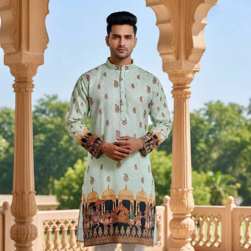 Moksh Printed Heavy Rayon Kurta Set