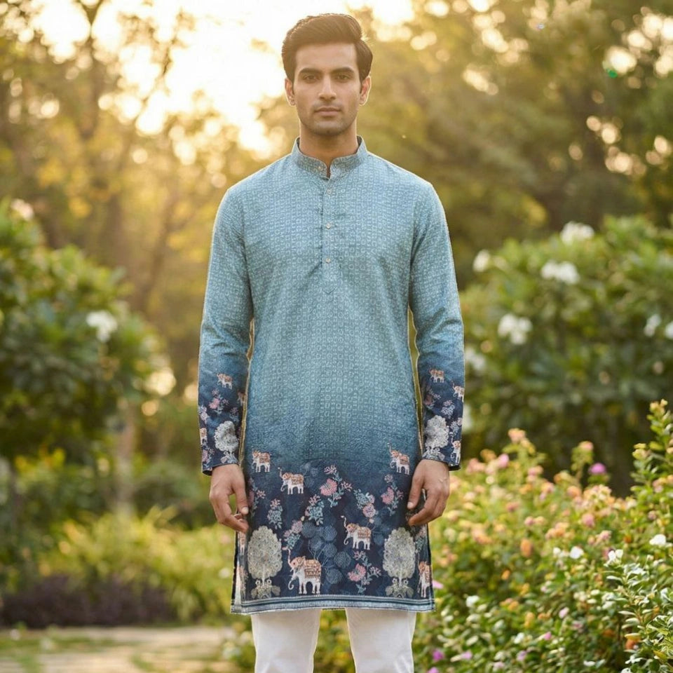 Moksh Printed Heavy Rayon Kurta Set