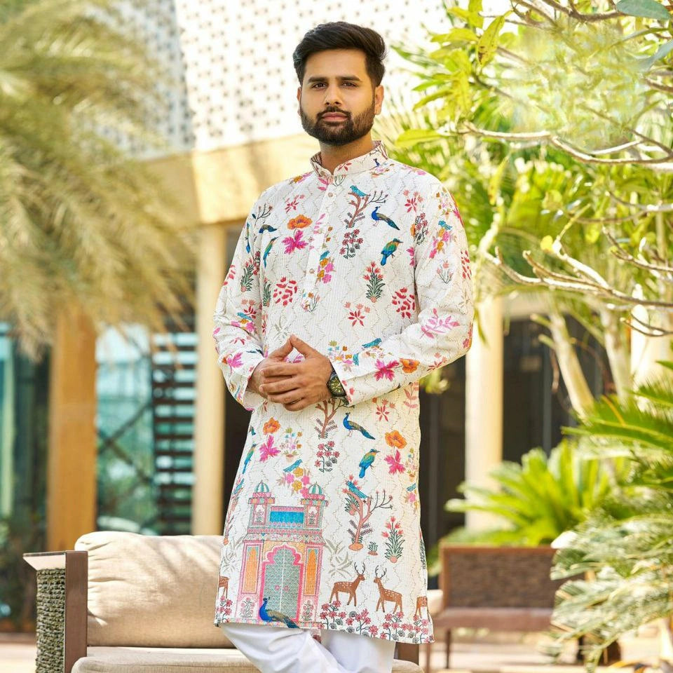 Moksh Printed Heavy Rayon Kurta Set