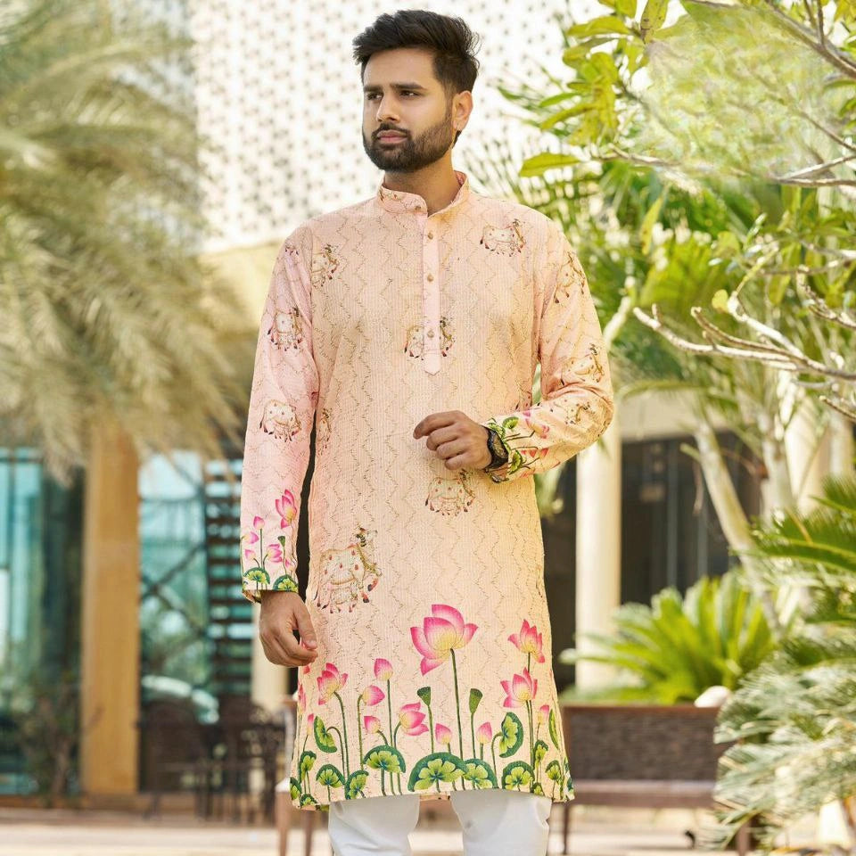 Moksh Printed Heavy Rayon Kurta Set