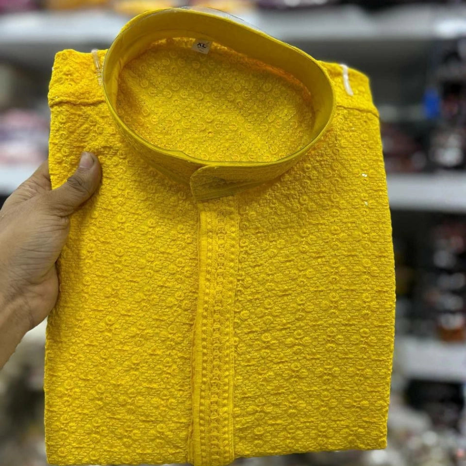 Sarang Heavy Rayon Chikan Work Kurta Set