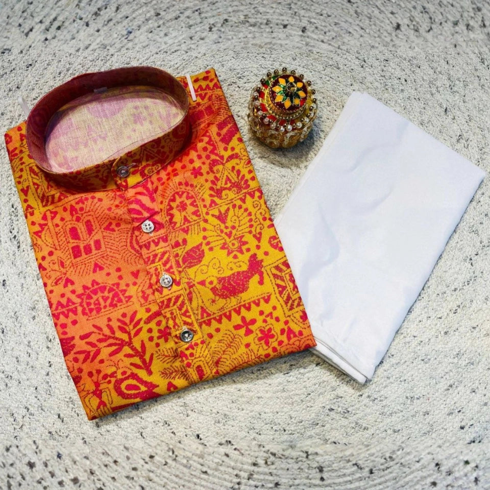 Dhruv Pure Cotton Printed Kurta Set