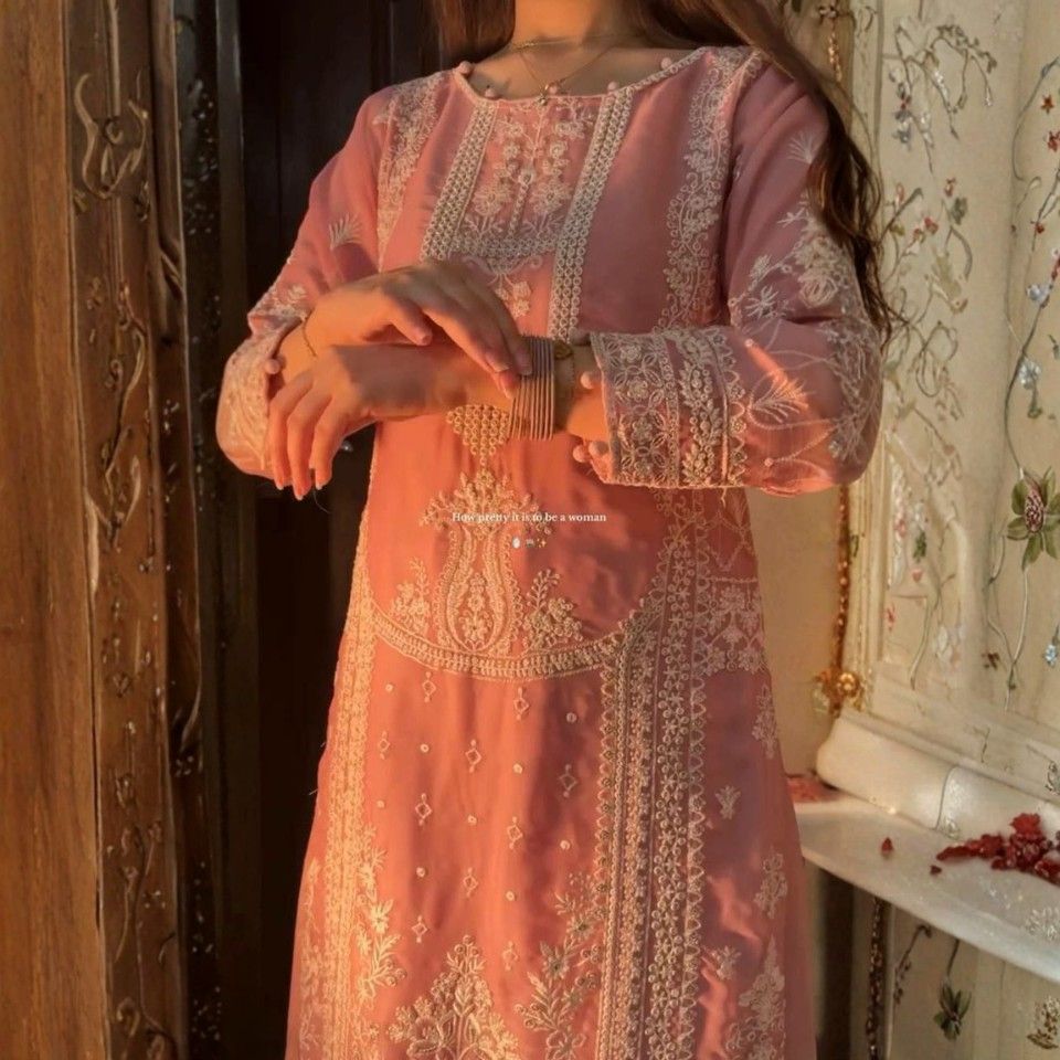 Georgette Sequin Embroidered Plazzo Set with Dupatta