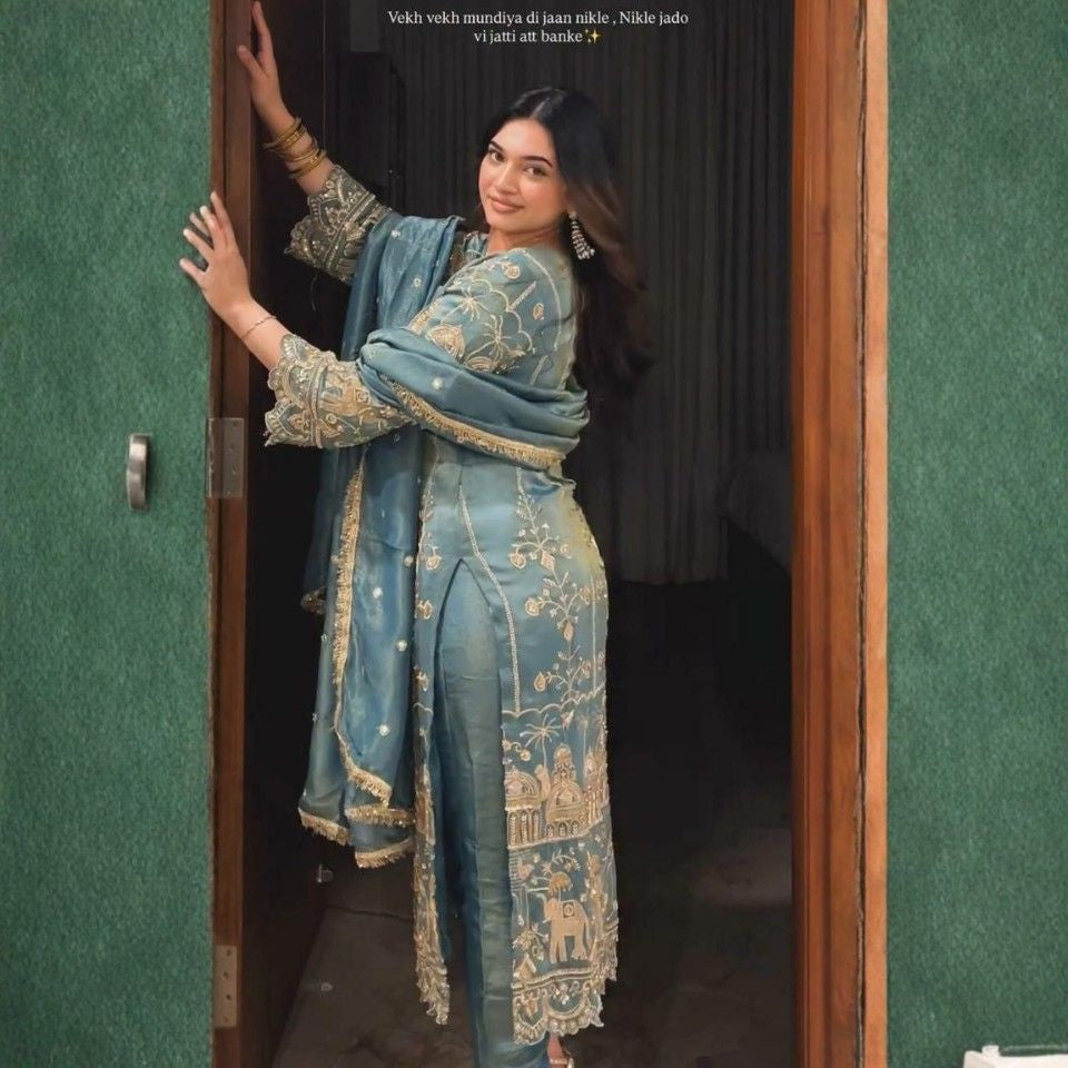 Heavy Jimmy Choo Organza Sequence Work Set with Dupatta