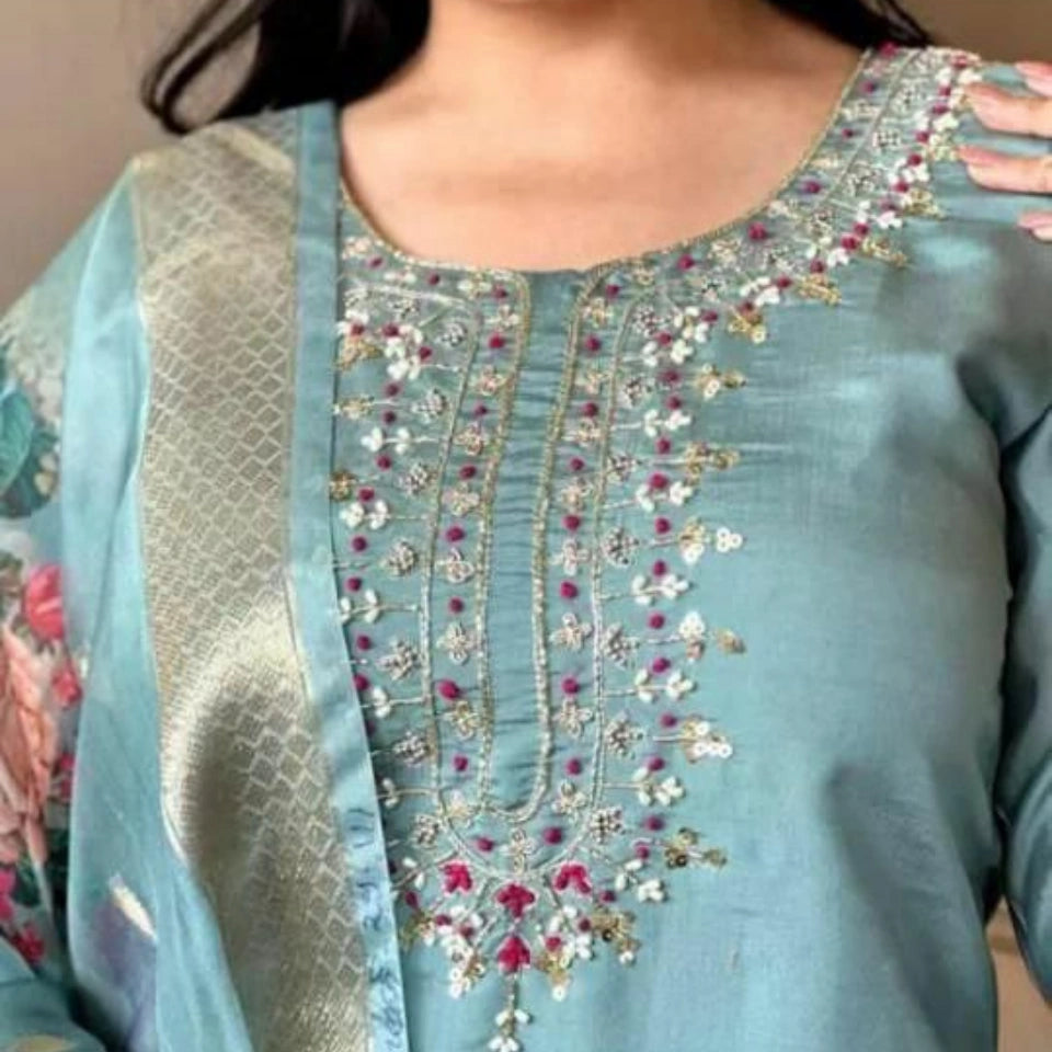 Meera Roman Silk Kurti Set