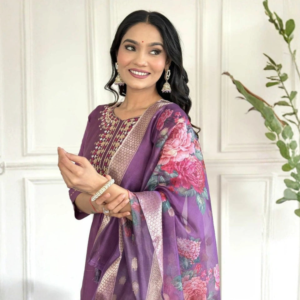Meera Roman Silk Kurti Set