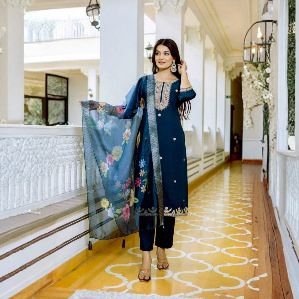 Elina Chanderi Kurti Set