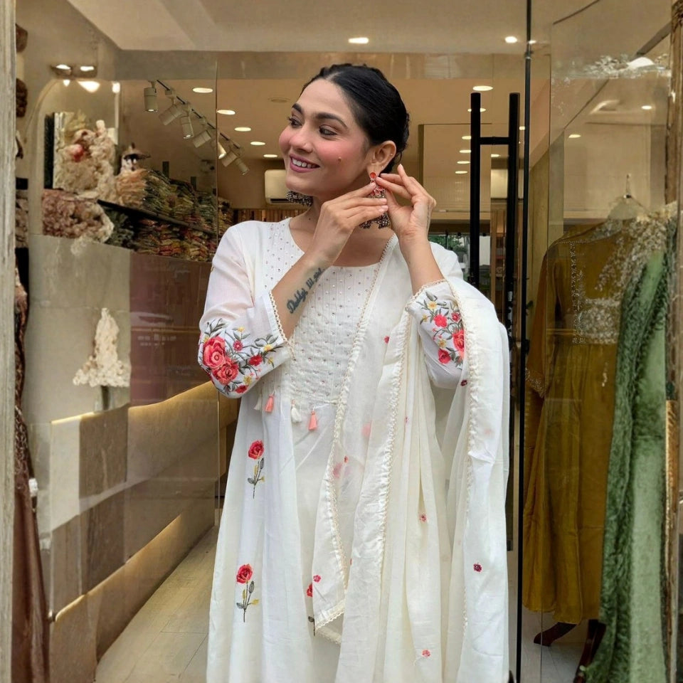 Myra Chanderi Kurti Set