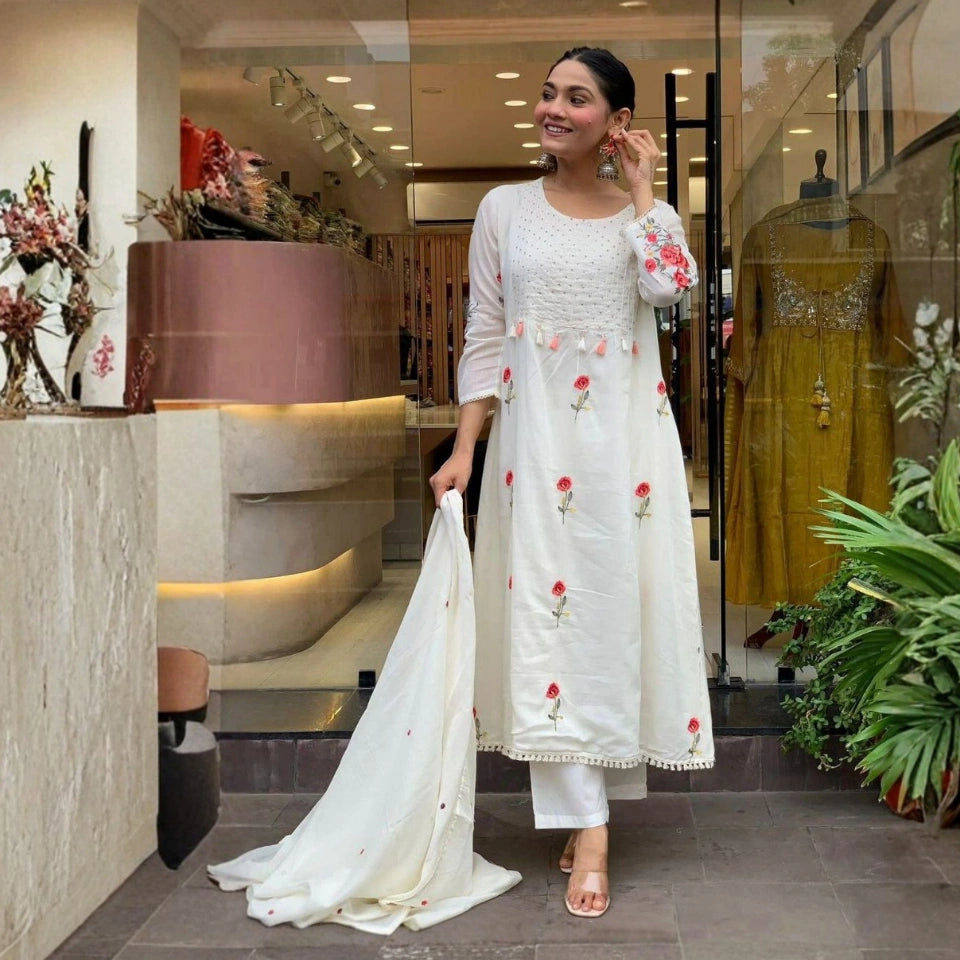 Myra Chanderi Kurti Set