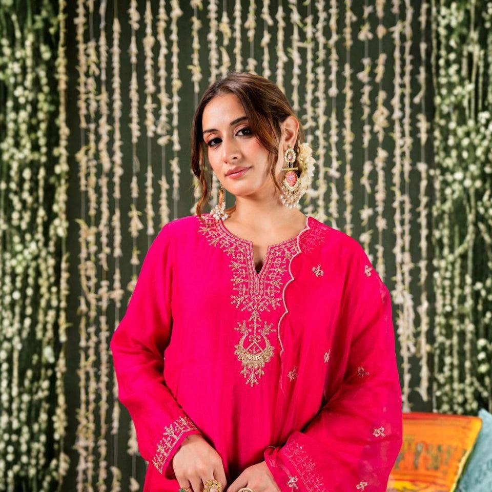 Elira Chanderi Kurti Set