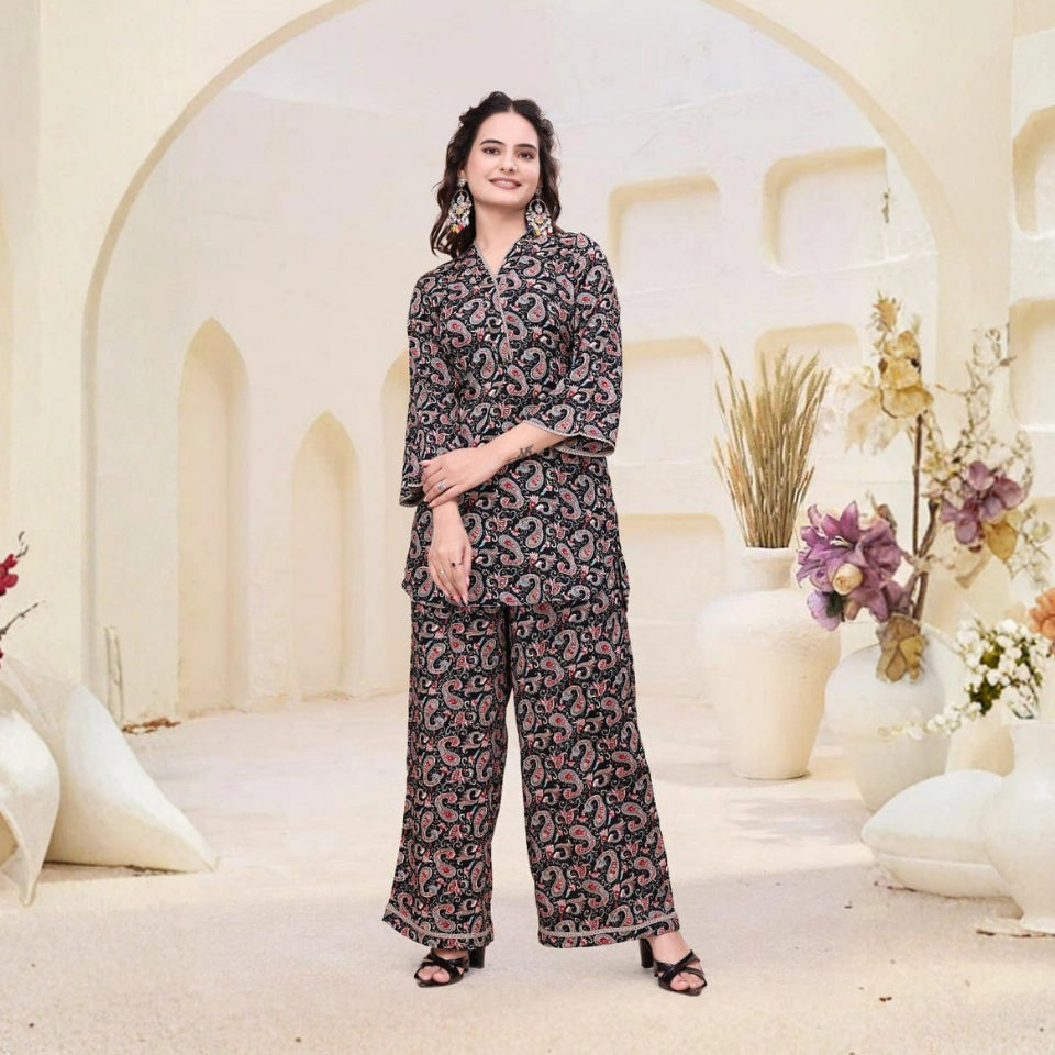 Delta Printed V-Neck Kurti