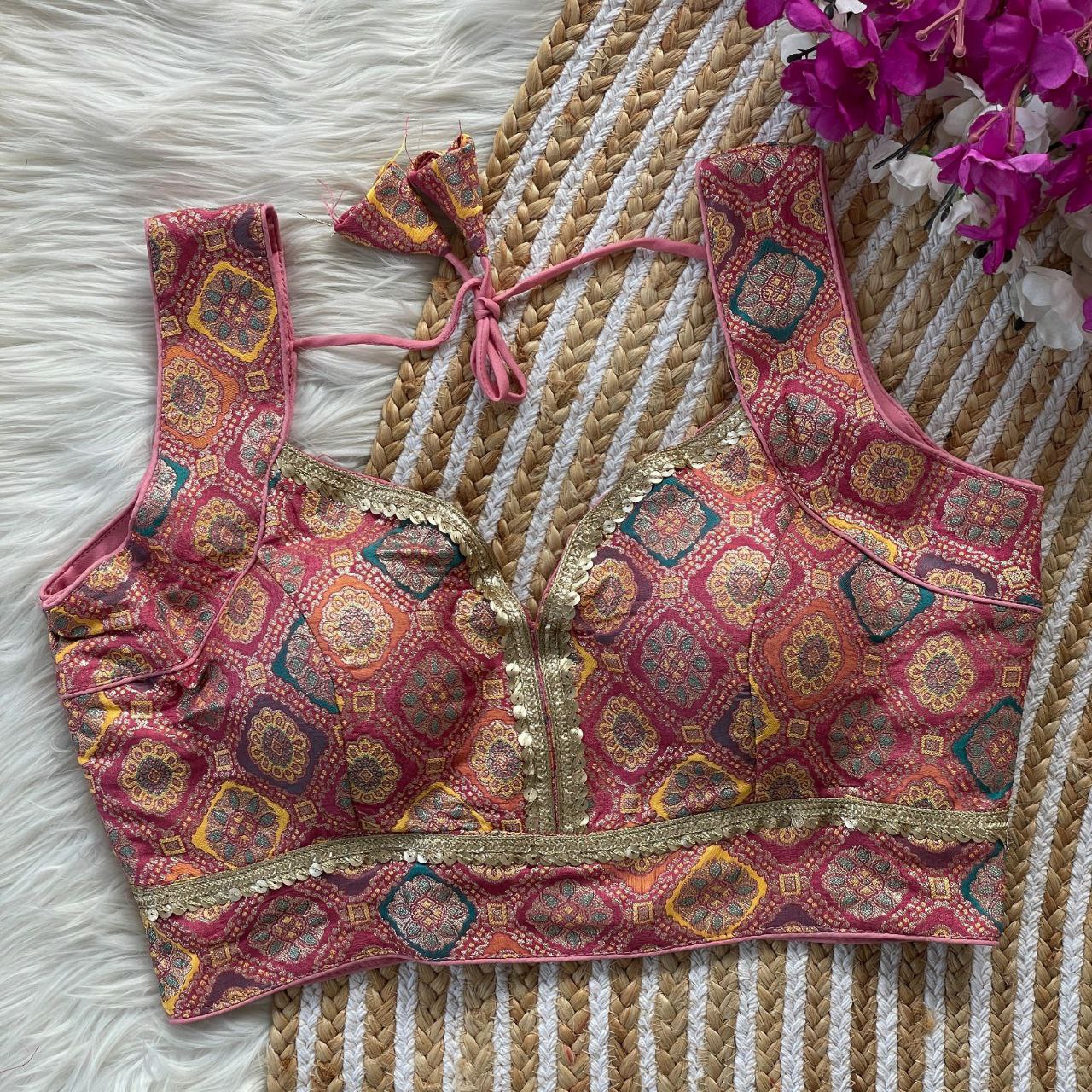 jacquard with golden jari and golden less