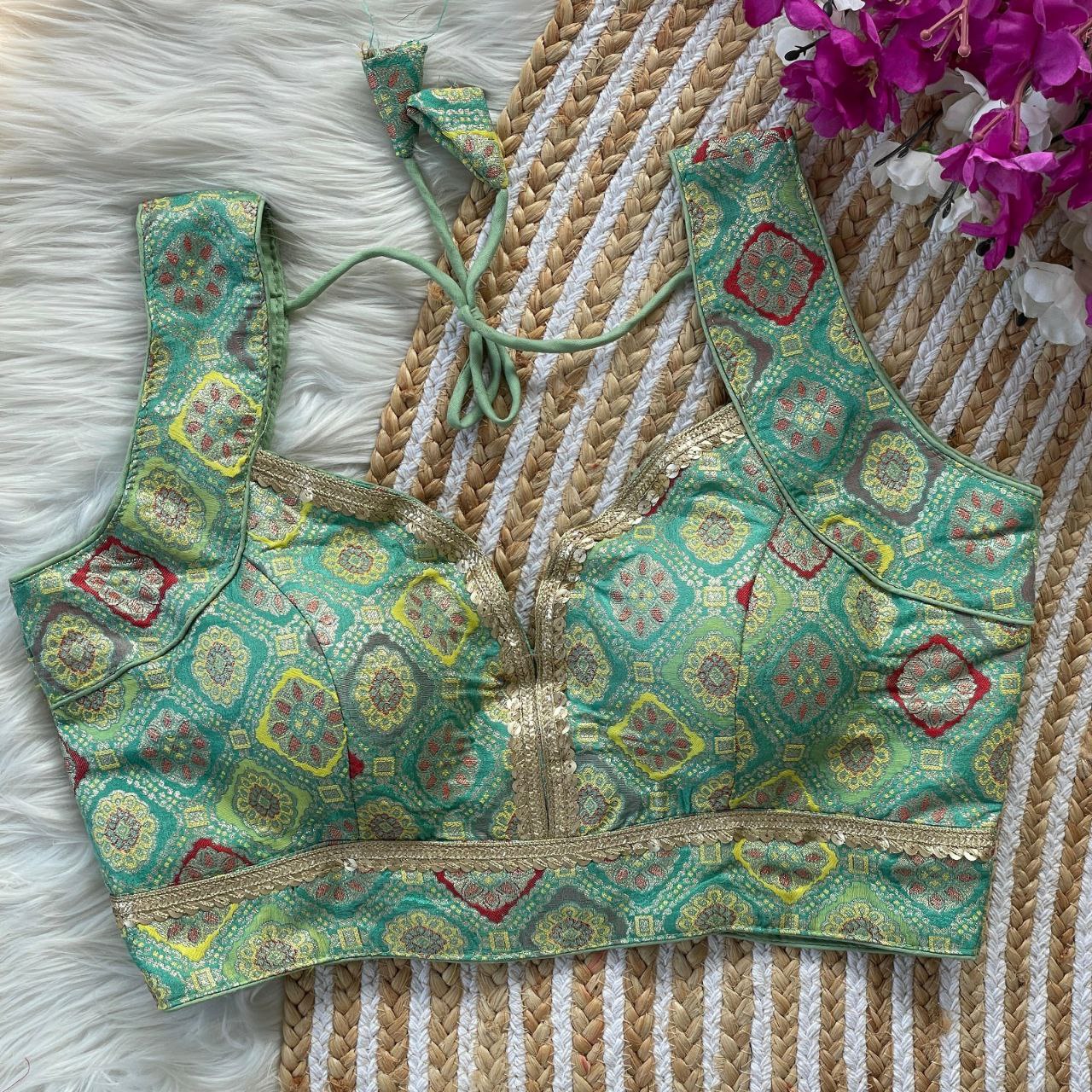 jacquard with golden jari and golden less