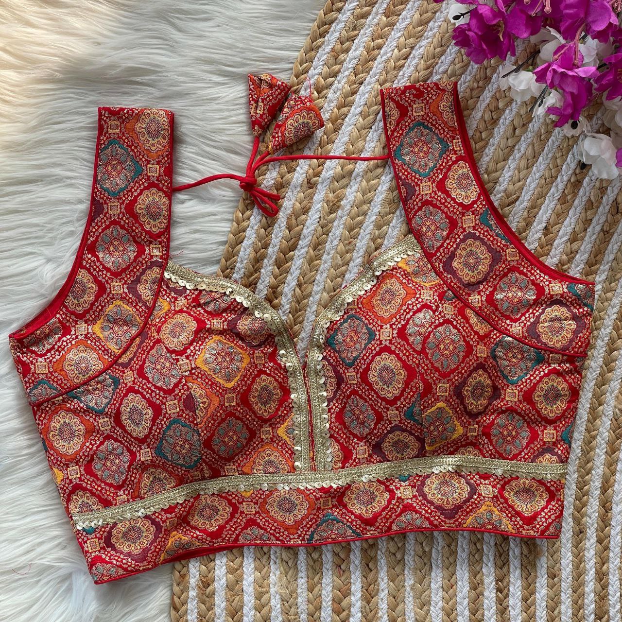 jacquard with golden jari and golden less