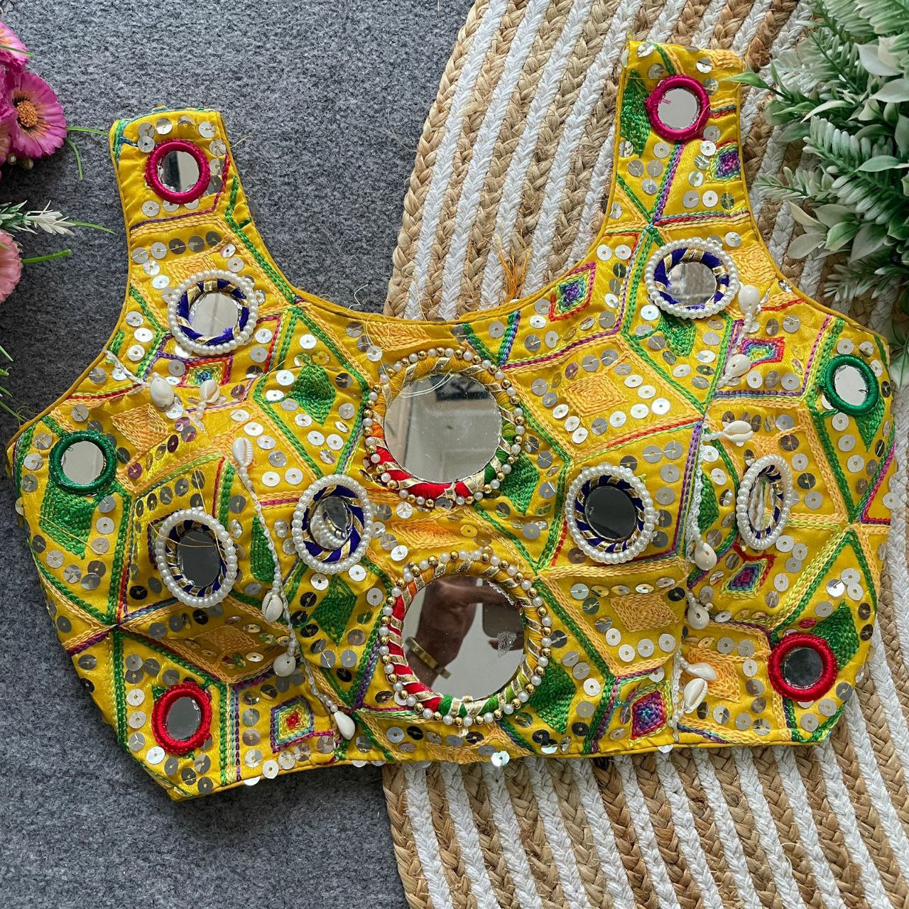 REAL MIRROR WITH MULTI THREAD WORK BLOUSE